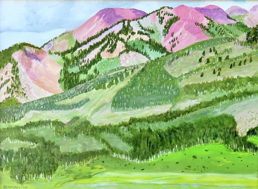 Mountains near Crested butte Colorado Painting by Barb Pennypacker
