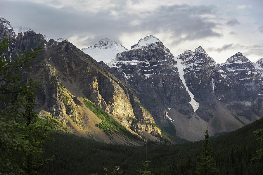 Mountains near Moraine Lake Alberta Canada Photograph by Mary Lee Dereske