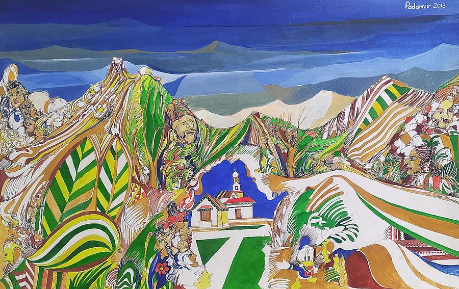 Mountains Painting by Padamvir Singh