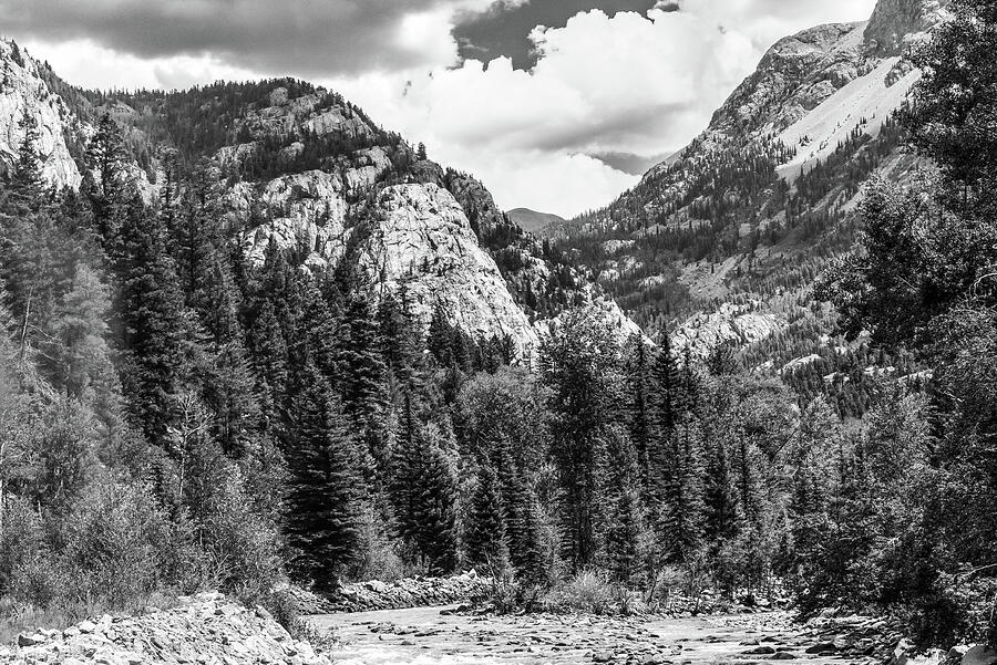 Mountains Rising In The San Juan Range - Black And White Photograph by Gregory Ballos