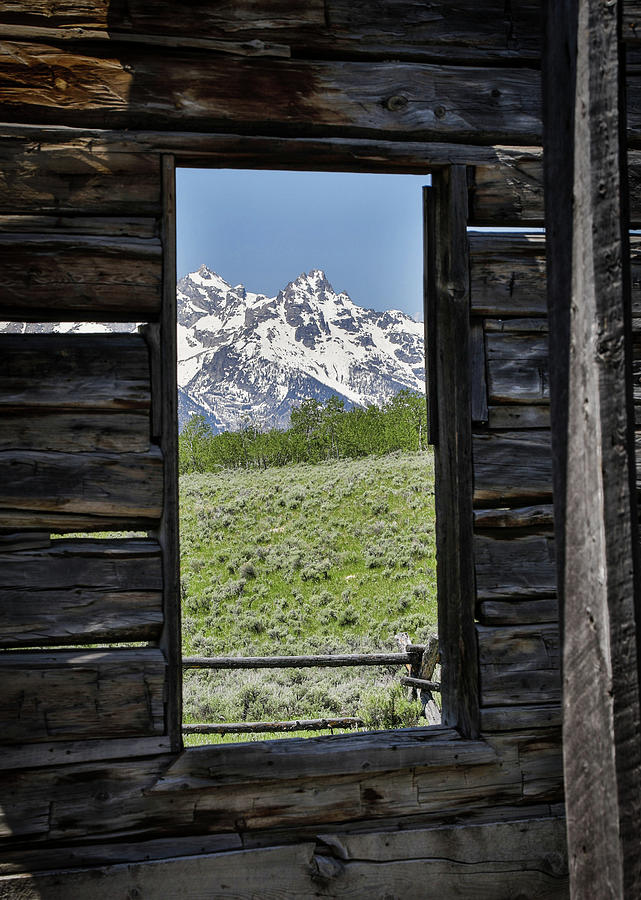 Mountains Through Cabin Window Photograph by Dan Sproul