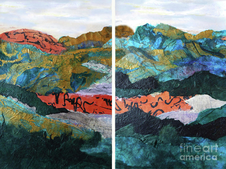 Mountainscape Diptych 300 Painting by Sharon Williams Eng