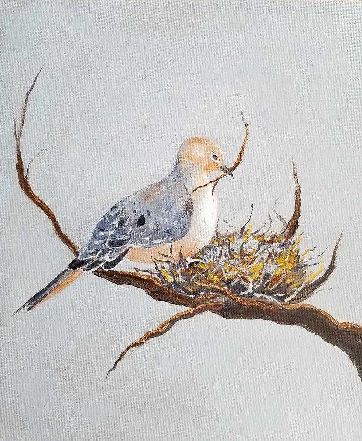 Mourning Dove Painting by Roseanne Schellenberger