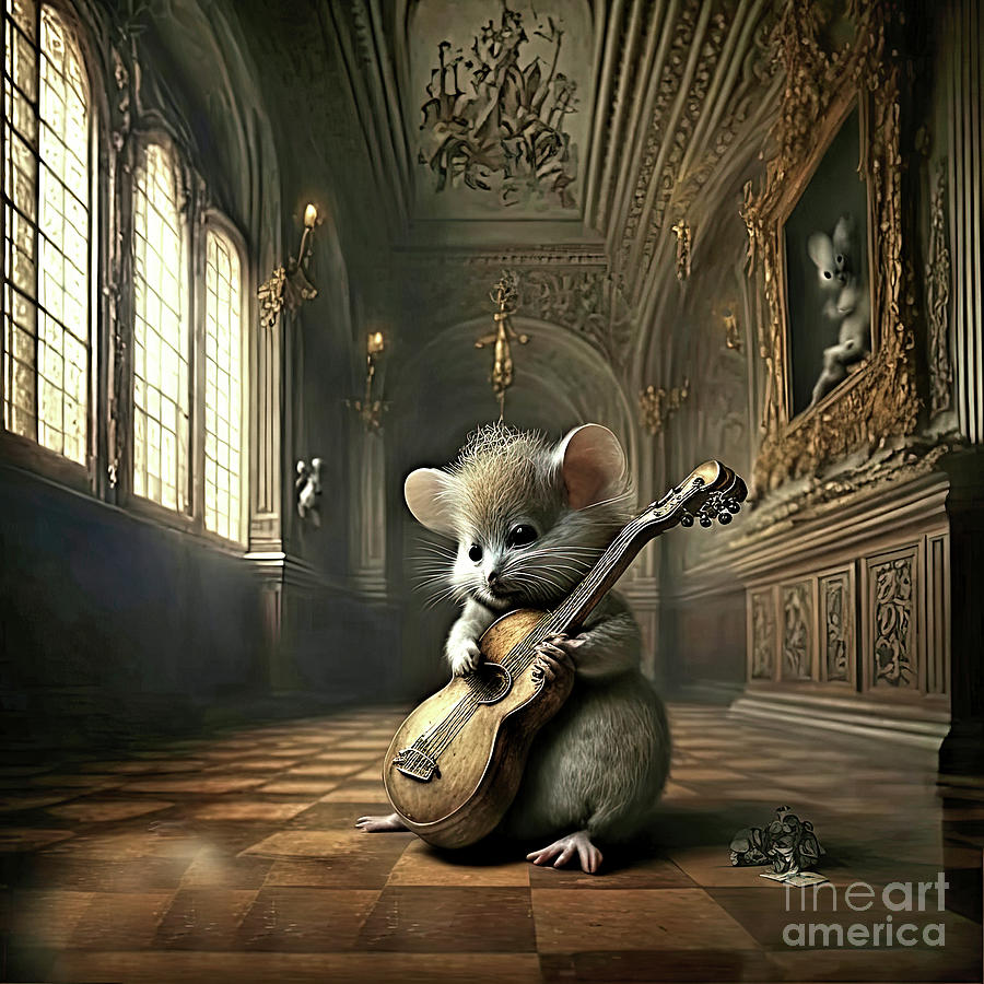 Mouse and Guitar  Digital Art by Elaine Manley