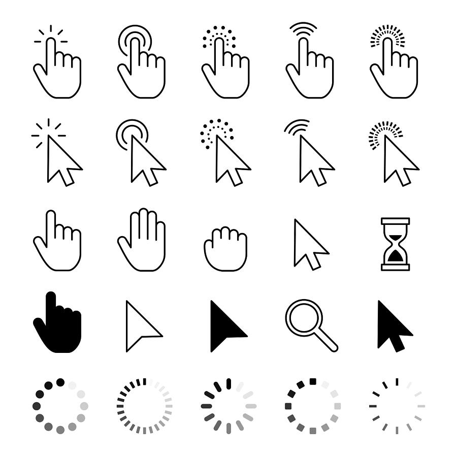 Mouse Cursor Icons - Vector stock illustration Drawing by Pop_jop