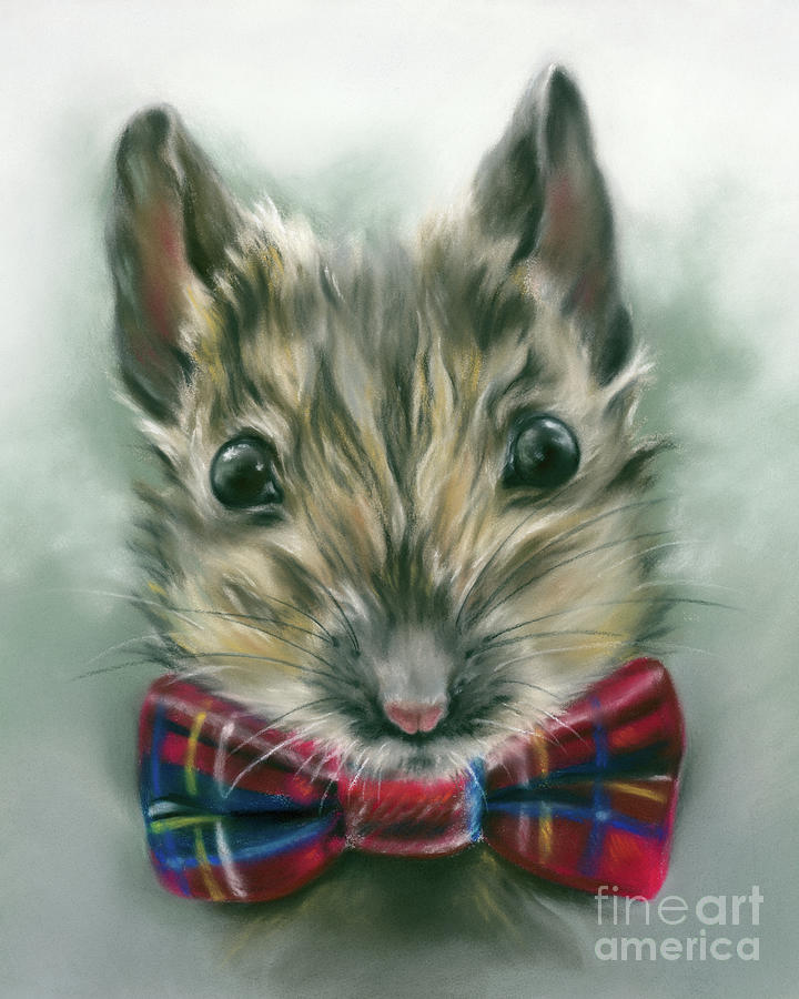 Mouse with a Tartan Bow Tie Painting by MM Anderson