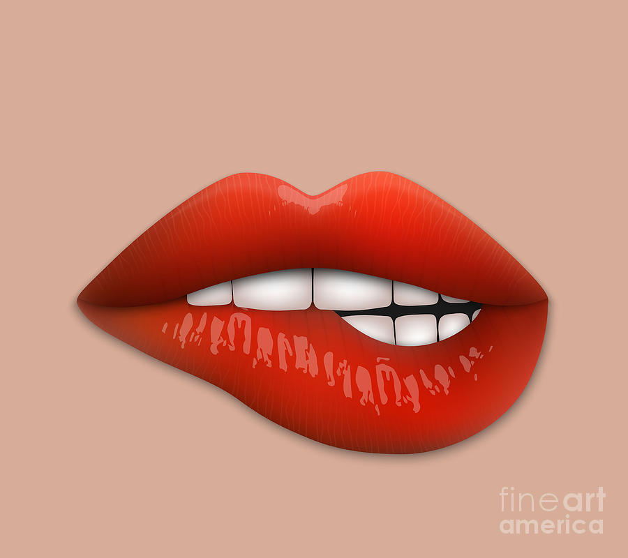 Mouth Female Woman Girl Lips Lipstick Seductive Teeth Digital Art By Noirty Designs Pixels Merch