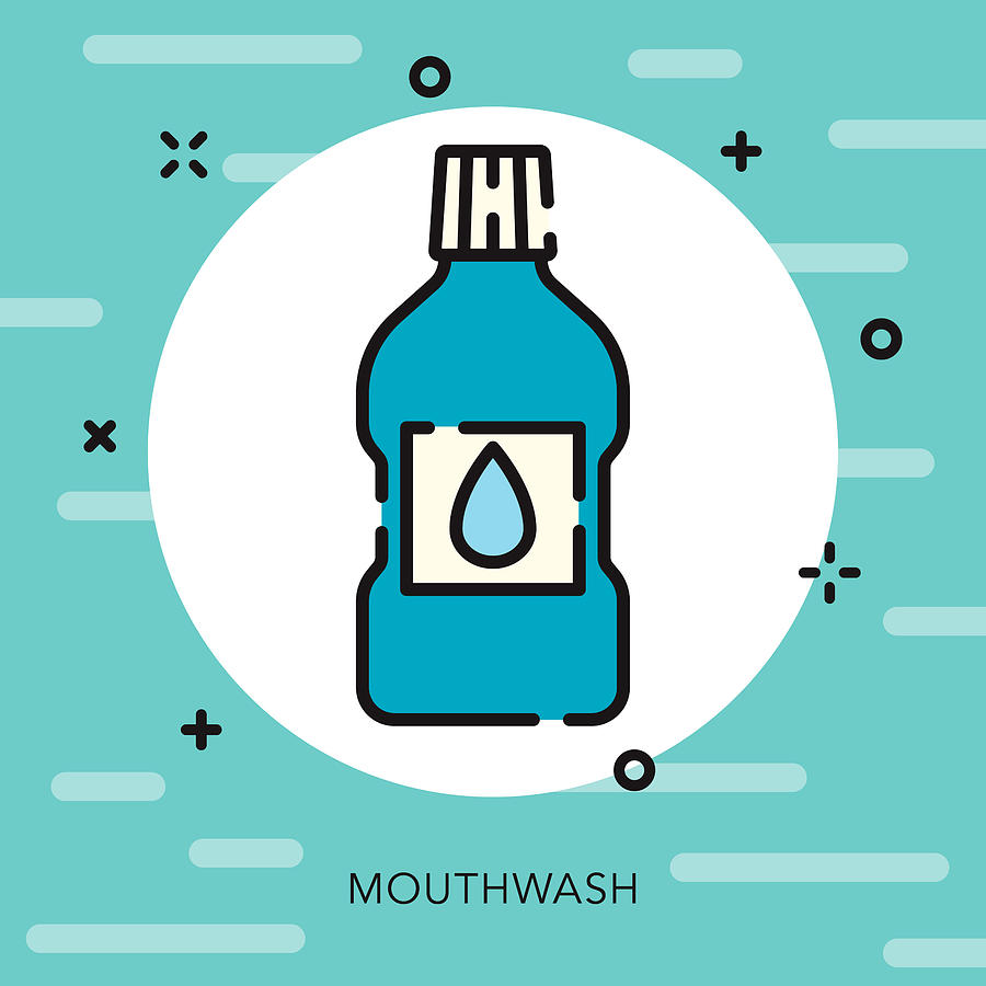 Mouthwash Open Outline Dentist Icon Drawing by Bortonia