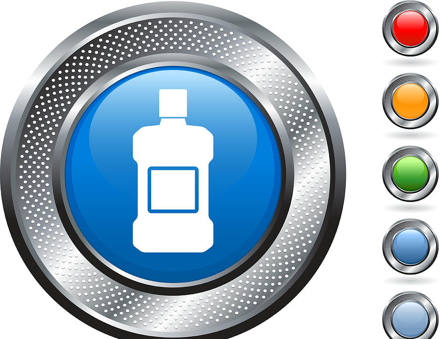 Mouthwash Royalty Free Vector Art On Metallic Button Drawing by Bubaone