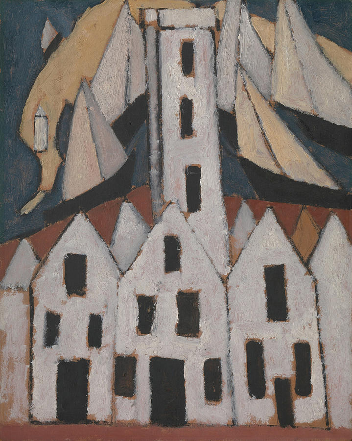 Movement No. 5, Provincetown Houses, 1916 Painting by Marsden Hartley