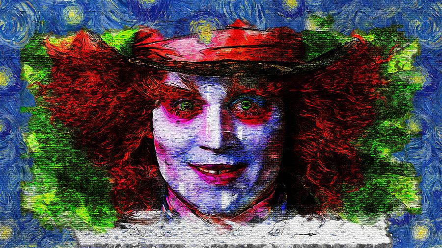 Movie Alice In Wonderland Johnny Depp Mad Hatter Mixed Media By Miller Ebony Fine Art America