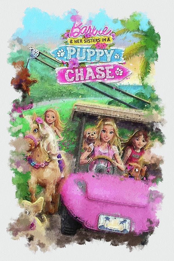 Movie Barbie Her Sisters In A Puppy Chase Digital Art by Garett Harold - Barbie And Her Sisters In A Puppy Chase