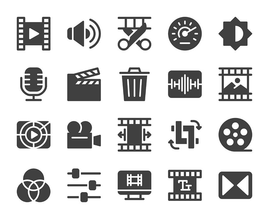 Movie Making and Video Editing - Icons Drawing by Rakdee