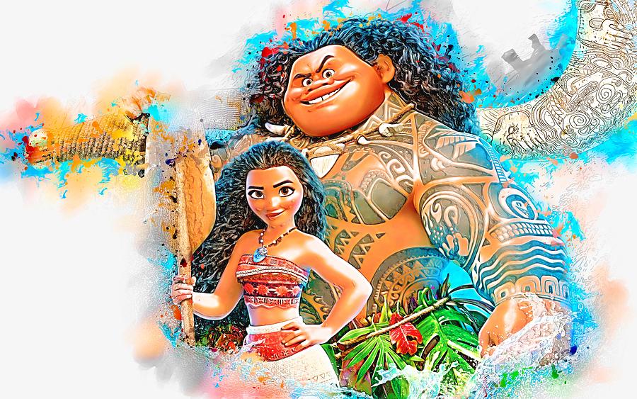 Movie Moana Maui Moana Waialiki Digital Art by Joseph Pattern