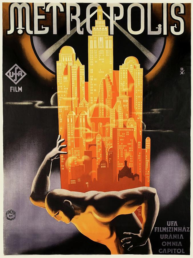 Movie poster for Metropolis by Fritz Lang Painting by Bottlik Jozsef