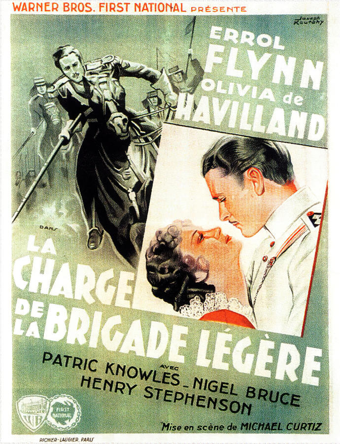 Errol Flynn Mixed Media - The Charge of the Light Brigade, 1936 - art by Joseph Koutachy by Movie World Posters