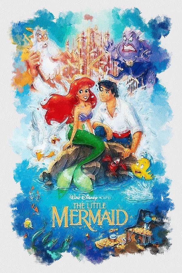 Movie The Little Mermaid 1989 Prince Eric Ariel King Triton Mermaid Ursula Flounder Scuttle 7987