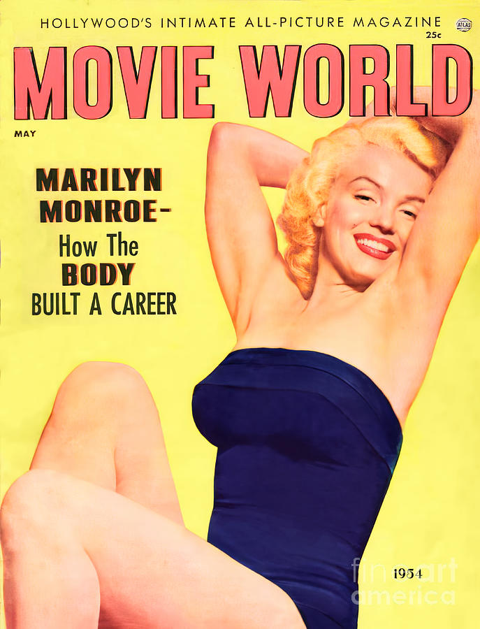 Movie World 1954 Magazine Cover with Marilyn Monroe Photograph by Carlos Diaz