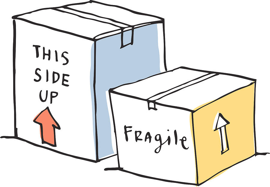 Moving boxes against white background Drawing by Kat Chadwick