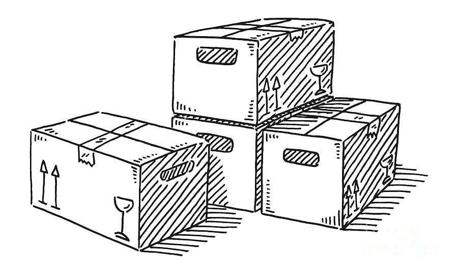 Moving Boxes Drawing Drawing by Frank Ramspott - Fine Art America