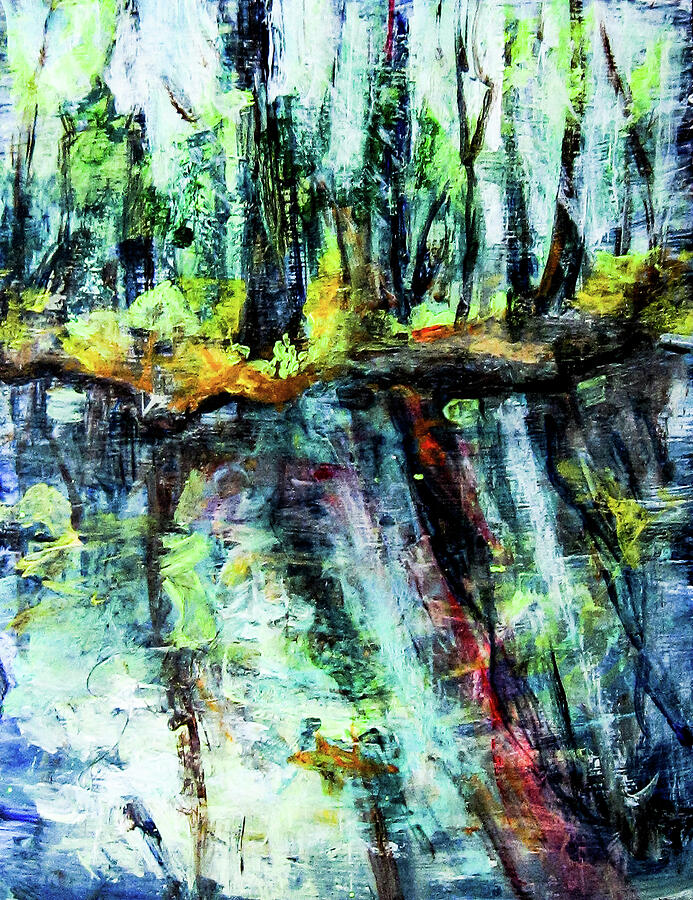 Moving Energies Creekside Painting by Morri Sims