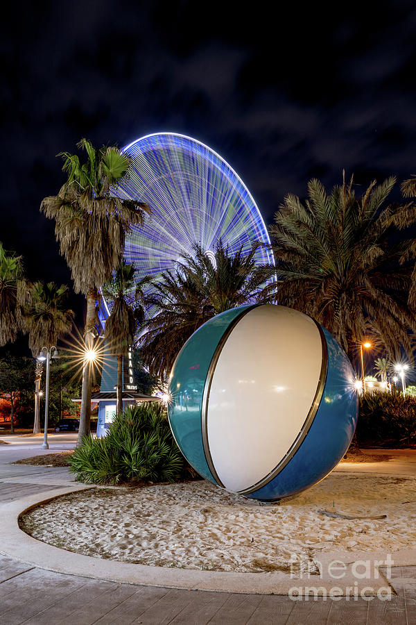 Moving Ferris Wheel Lights And Beach Ball Photograph by Jennifer White
