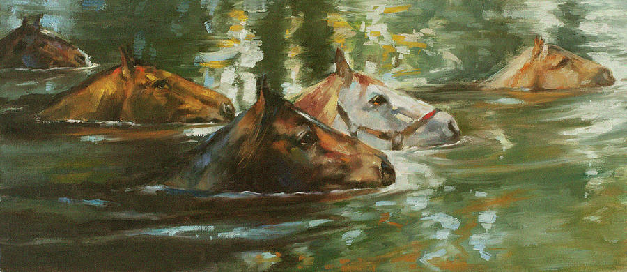 Moving Reflections Painting by Susan Blackwood