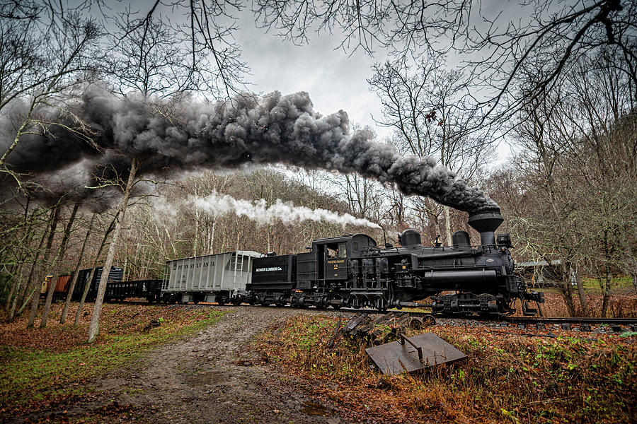 Mower Lumber Company steam locomotive Shay No. 2 at Cass WV Photograph by Jim Pearson