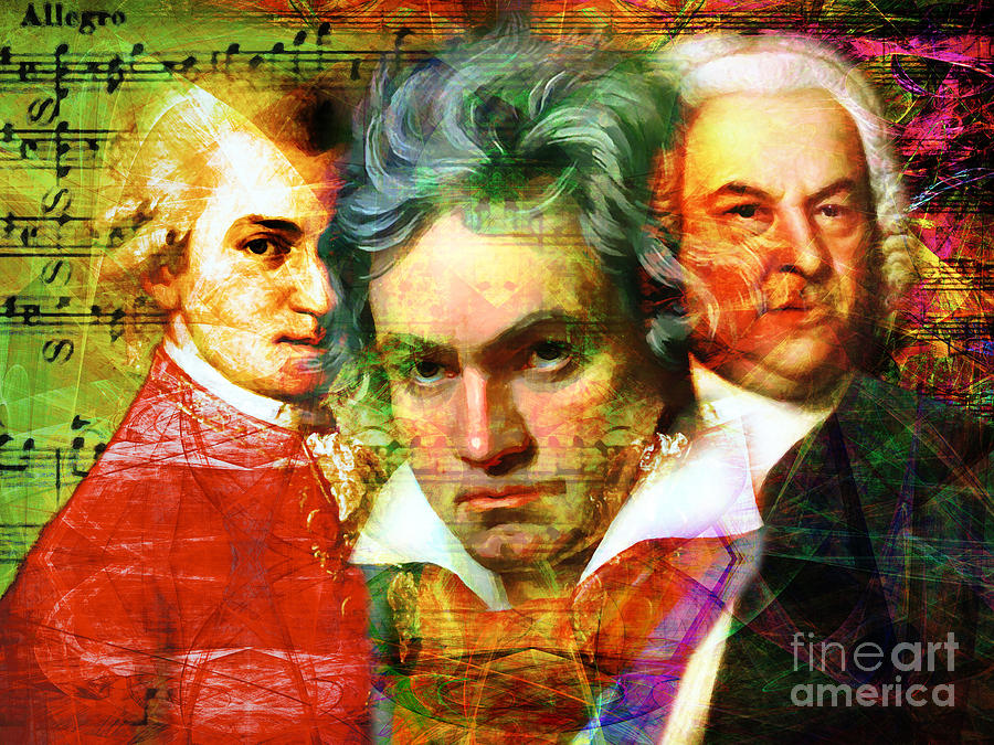 Mozart Beethoven Bach 20140128z Mixed Media by Wingsdomain Art and Photography