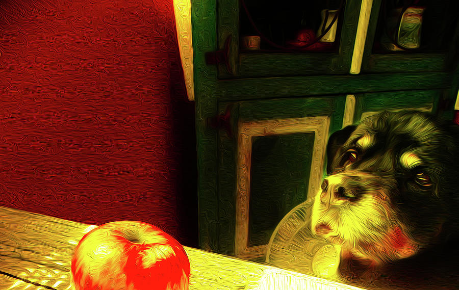 Mozart and his Apple  Digital Art by Miss Pet Sitter