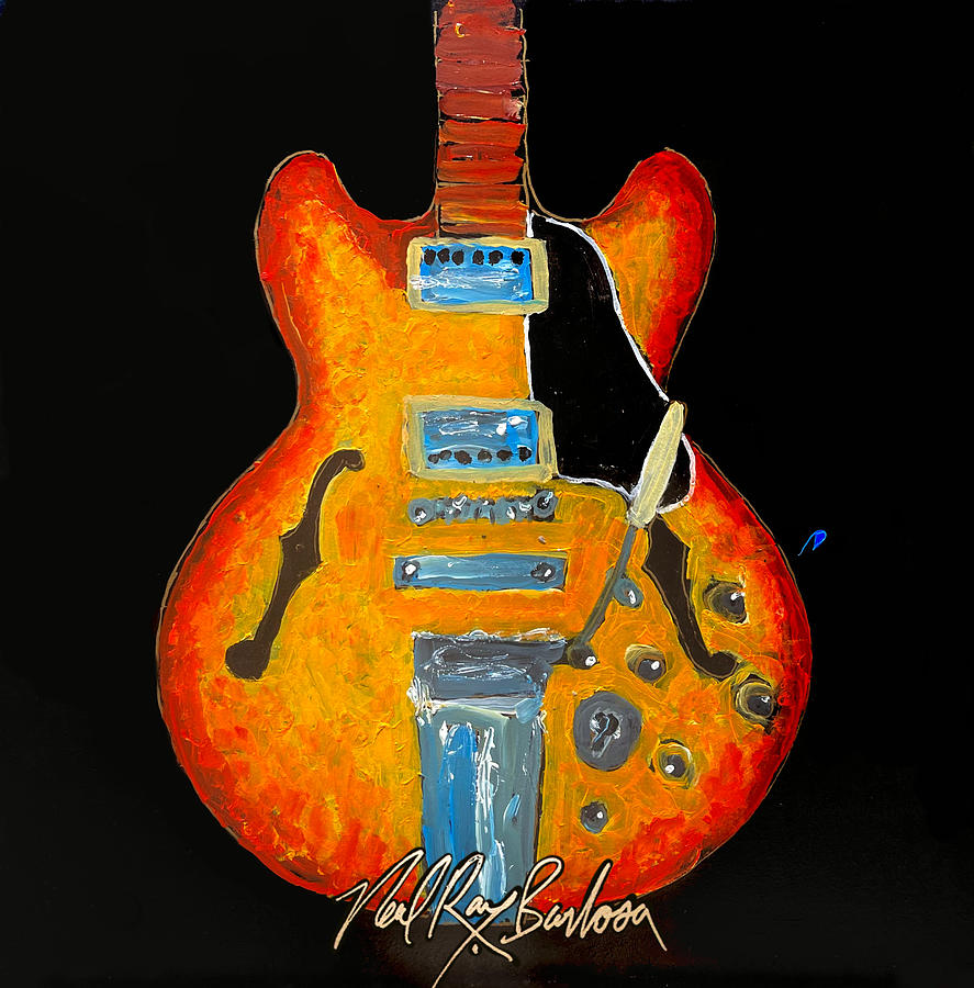 Guitar Painting - Mr 335 by Neal Barbosa