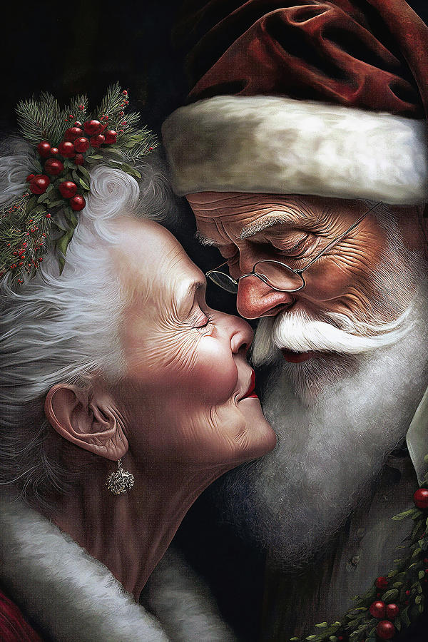Mr. and Mrs. Santa Digital Art by Trish Mistric