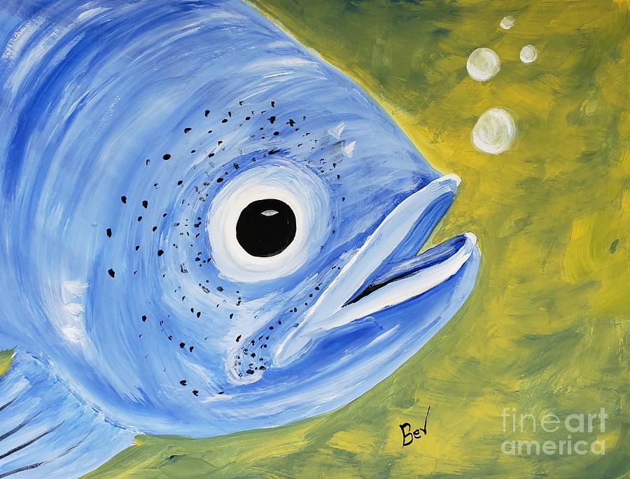 Fish Painting - Mr Blue Fish by Beverly Livingstone