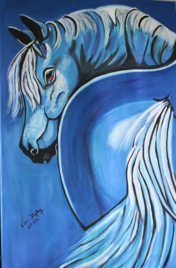 Mr Blue Horse Painting by Nora Shepley