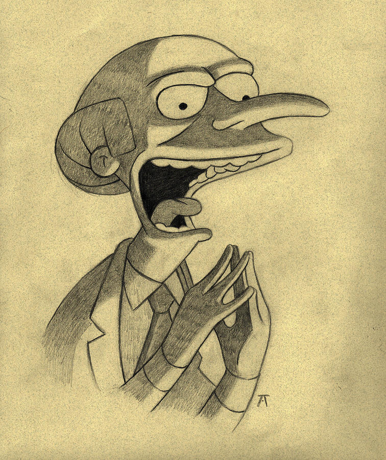 Mr. Burns Drawing by The Print Shop - Fine Art America