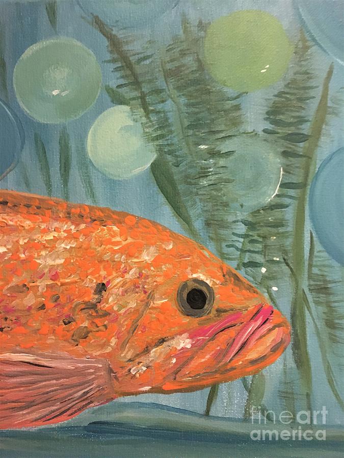 Mr. Fish Painting by Debora Sanders