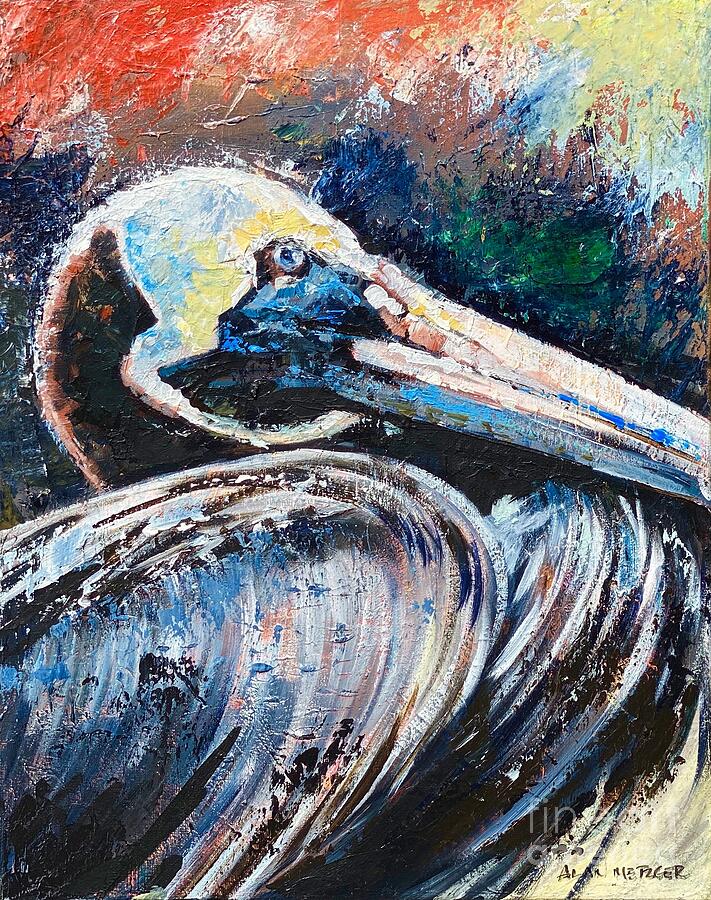 Mr Pelican Painting by Alan Metzger