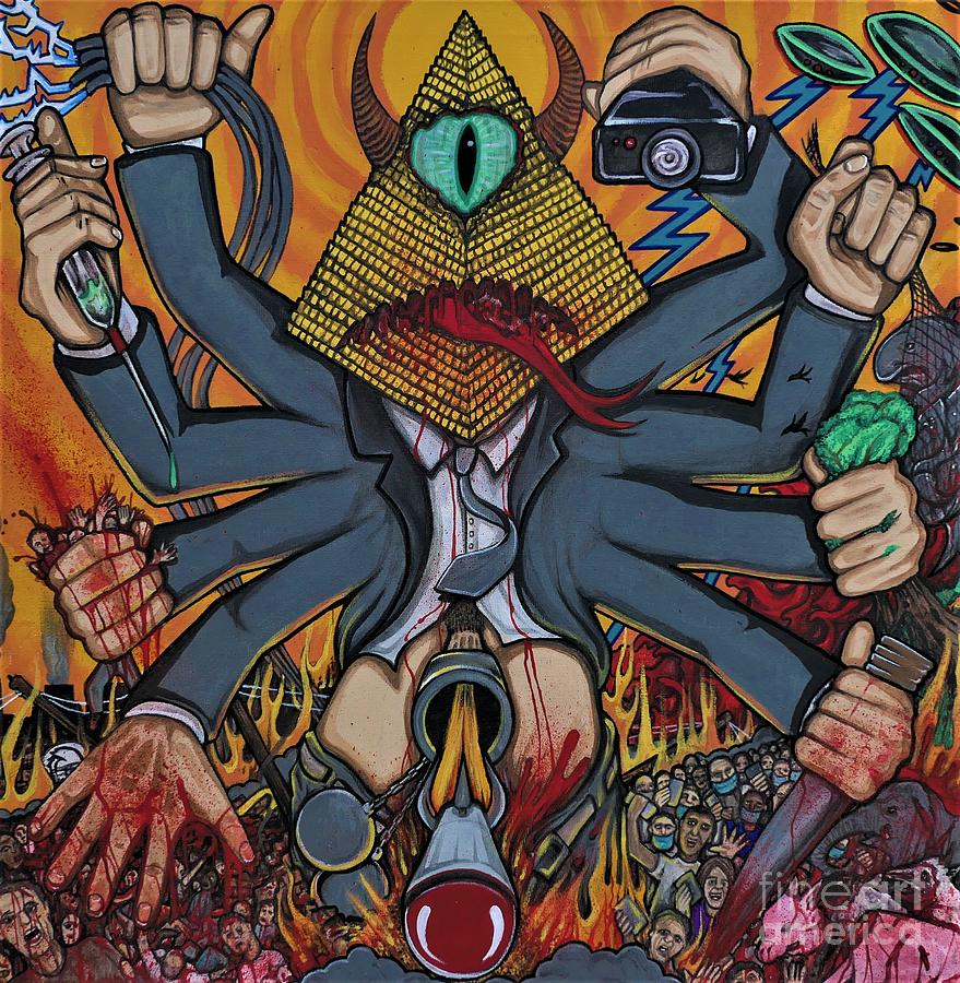 Mr Pyramid heads N.W.O Painting by Sam Hane