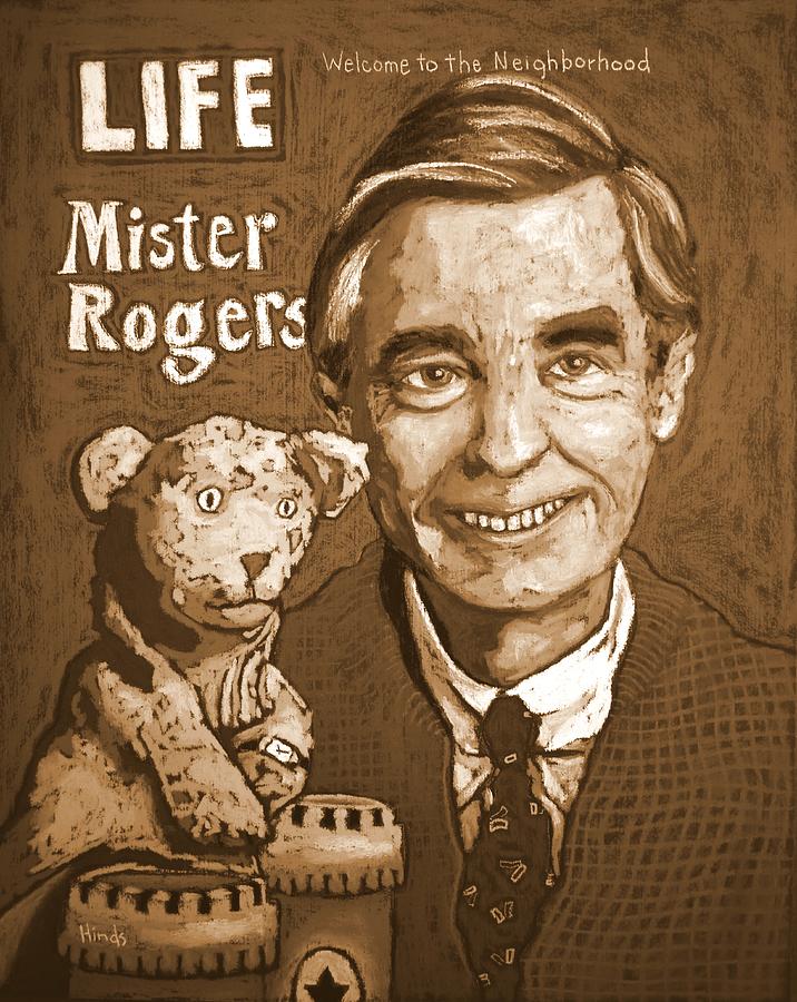 Pittsburgh Digital Art - Mr Rogers and Daniel - Sepia by David Hinds