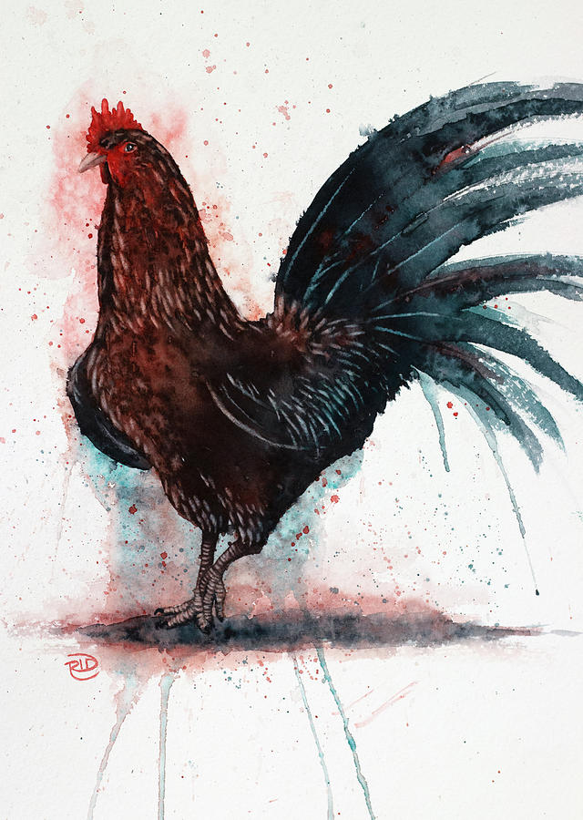 Mr. Rooster Painting by Rebecca Davis