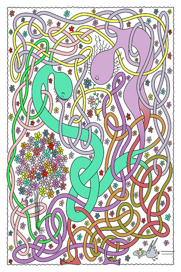 Mr Squiggly Flowers For Mom Digital Art by Becky Titus