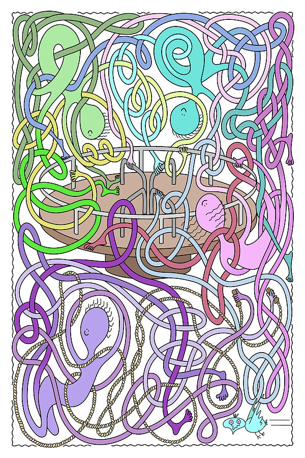 Mr Squiggly Merry-Go-Round Digital Art by Becky Titus