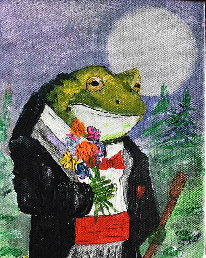 Mr. Toad goes a wooing Painting by Susan Voidets