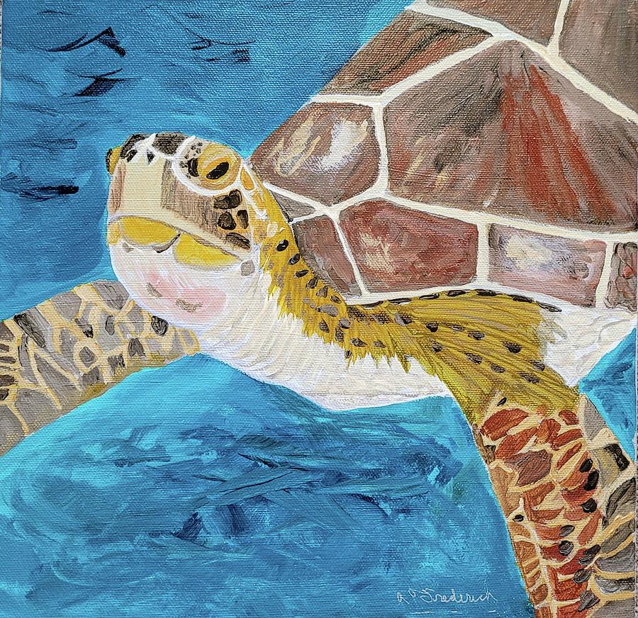 Mr Turtle Painting by Ann Frederick