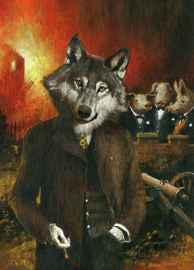 Mr Wolf And The Three Pigs Painting