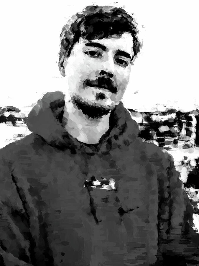MrBeast has built 100 Homes And Gave Them Away BW Digital Art by Gradify Creations