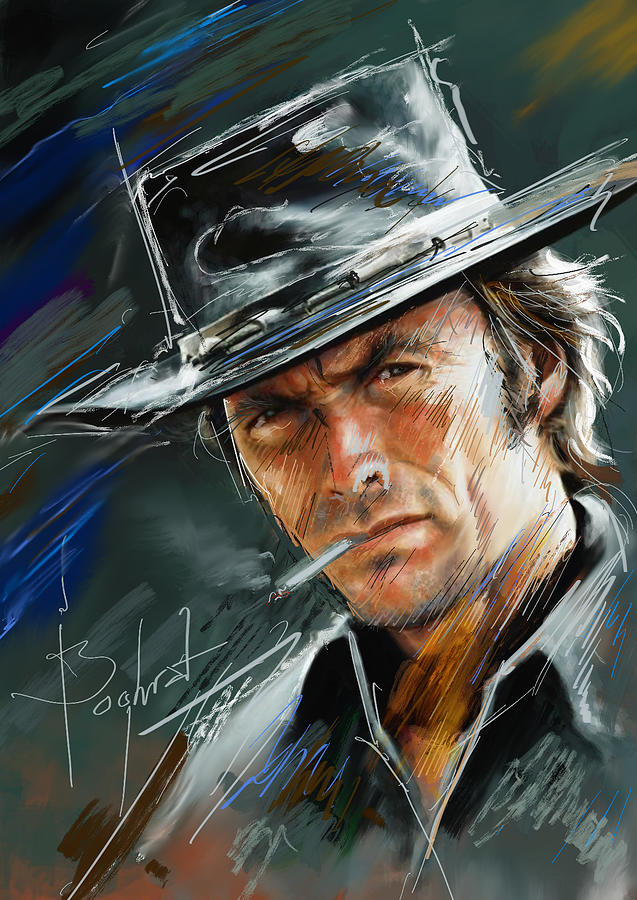 Mr.Clint Eastwood Digital Art by Boghrat Sadeghan - Fine Art America
