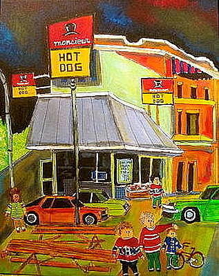 Mr.Hot Dog Montreal Memories Painting by Michael Litvack