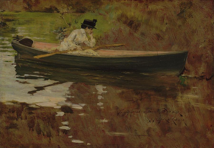Mrs. Chase in Prospect Park, 1886 Painting by William Merritt Chase