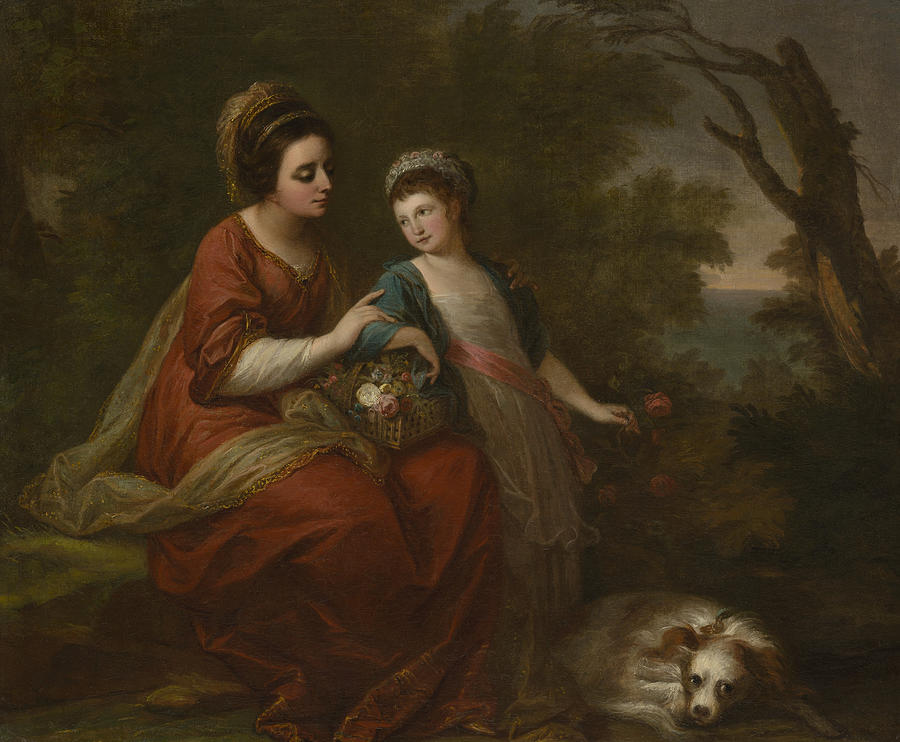 Mrs Hugh Morgan and Her Daughter Painting by Angelica Kauffmann